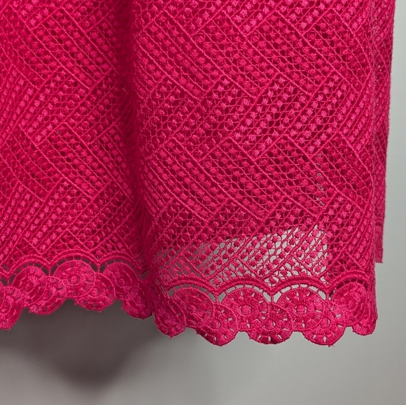 Trina Turk Pink Lace Sleeveless Knee Length Fit & Flare Dress 0 - Picture 3 of 8